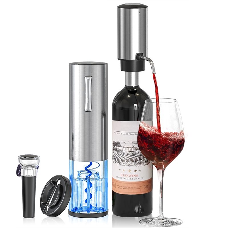 Decanter Aerator Set - A84G-Electric Wine Opener 4-In-1 Rechargeable Wine