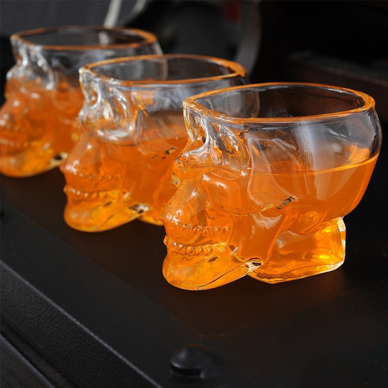 Wine To Beer To Liquor - Creative Glass Skull Beer Mug Wine