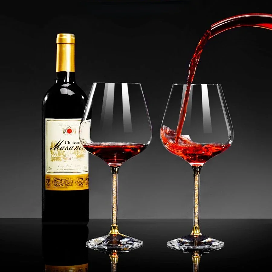 Champagne Flute Pair - Light Luxury High-end Crystal Cup Red