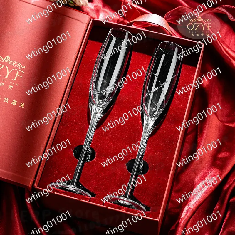 Champagne Flute Pair - for QZYF Qiuzhi Yifan Hand Carved