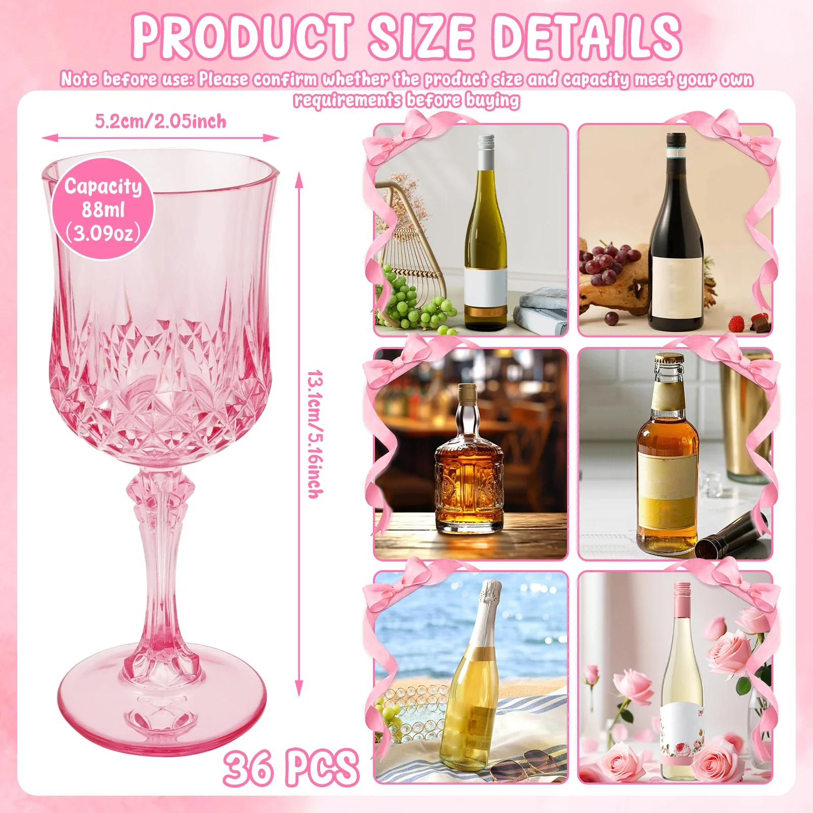 36Pcs Plastic Wine Glasses 3.0 - Champagne Flute Pair recension och pris