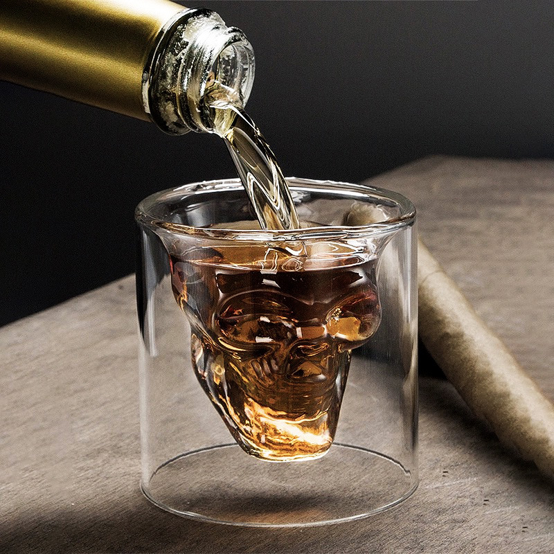 Creative Glass Skull Beer Mug  - Wine To Beer To Liquor recension och pris