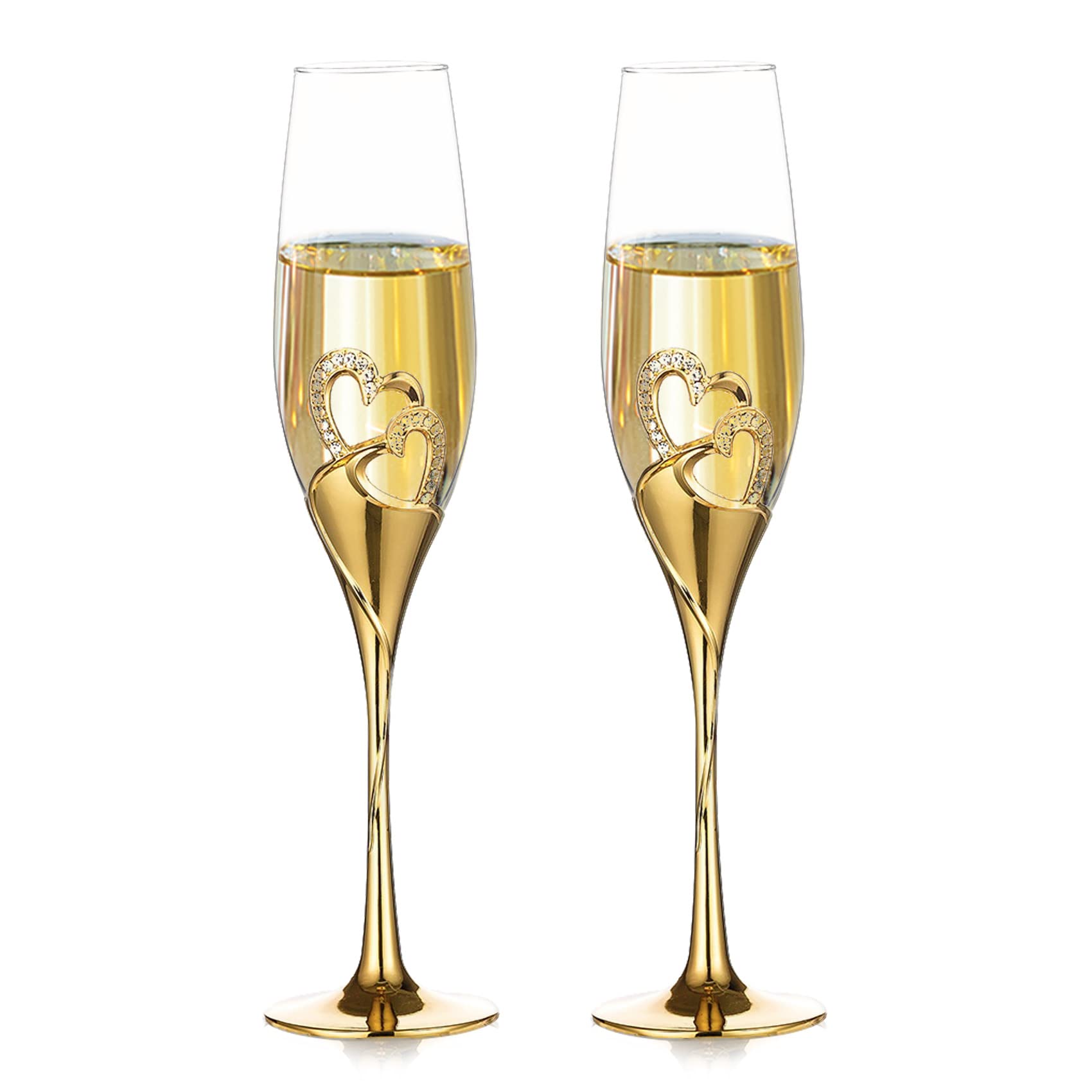 200ml Red Wine Glasses Crystal - Champagne Flute Pair recension och pris