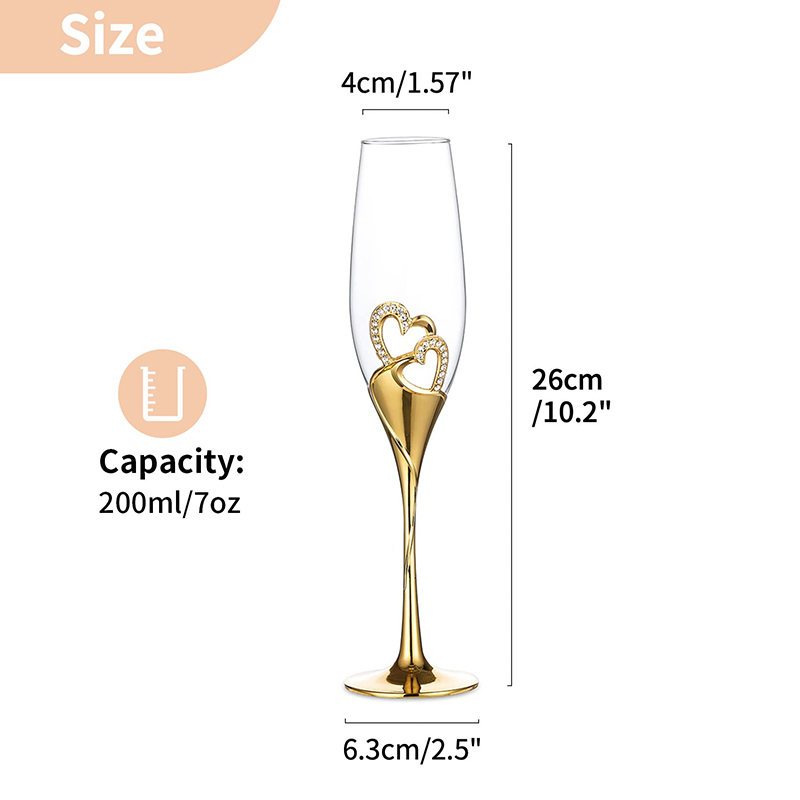 200ml Red Wine Glasses Crystal - Champagne Flute Pair recension och pris