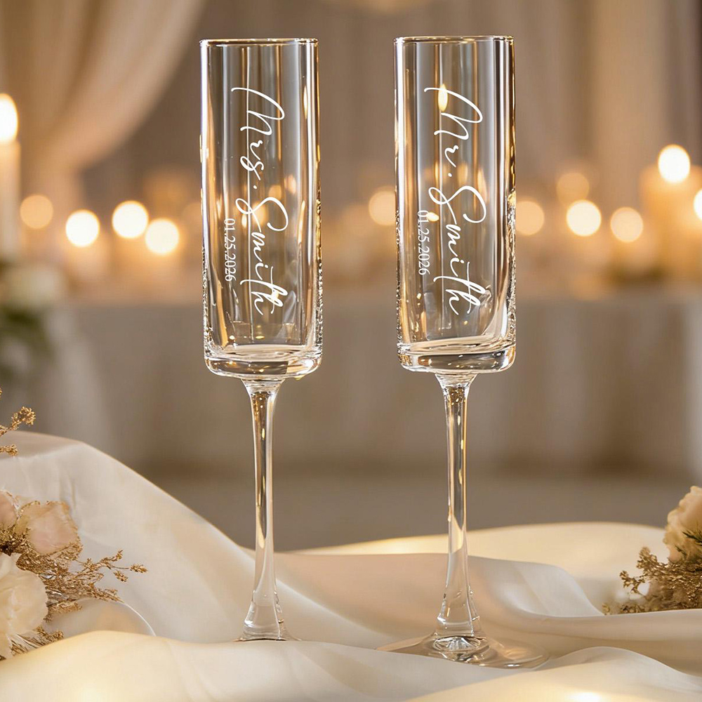 Custom Wedding Wine Champagne  - Champagne Flute Pair recension och pris