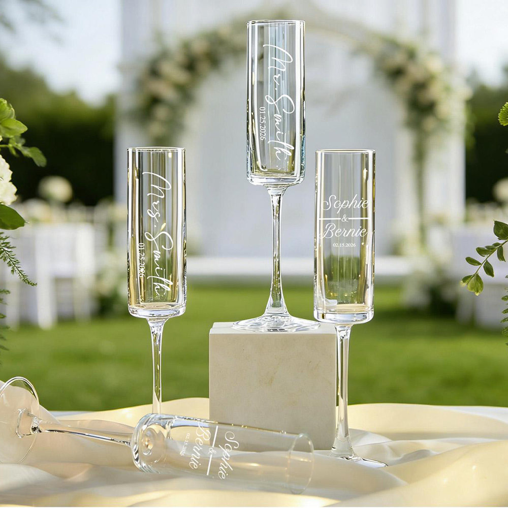 Custom Wedding Wine Champagne  - Champagne Flute Pair recension och pris