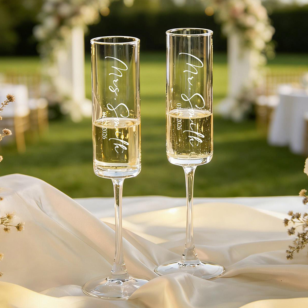 Custom Wedding Wine Champagne  - Champagne Flute Pair recension och pris