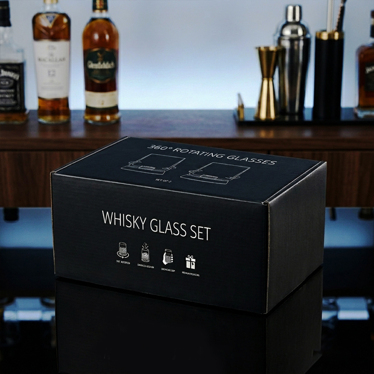 1 Pair Rotating Whiskey Glass  - Wine To Beer To Liquor recension och pris