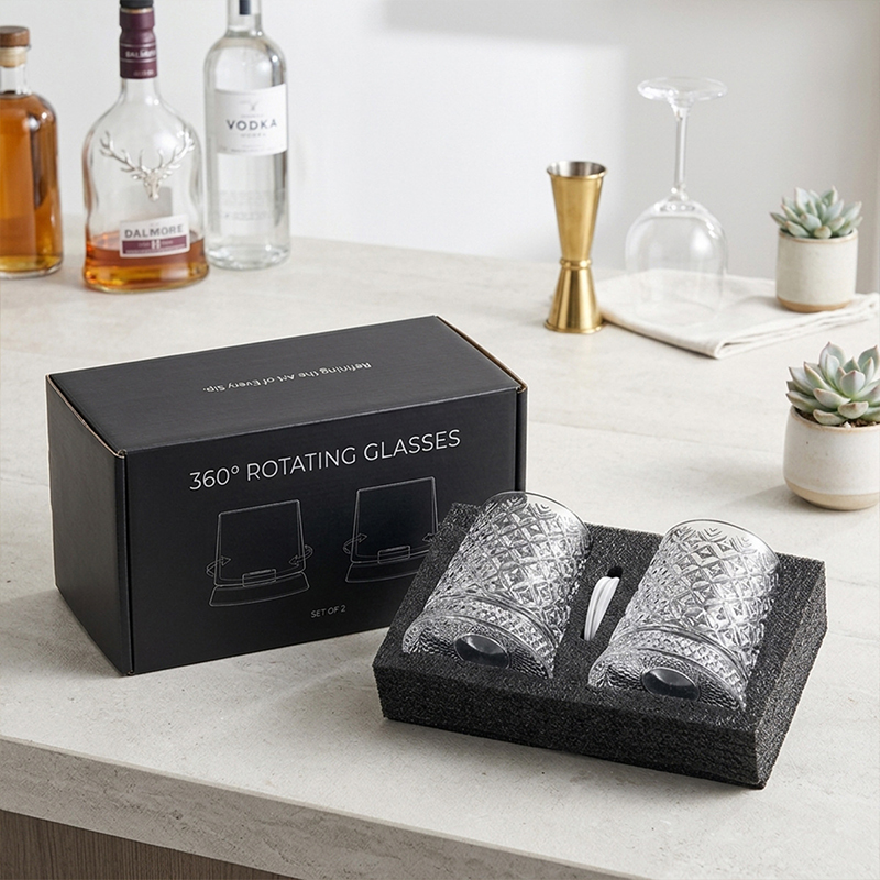 1 Pair Rotating Whiskey Glass  - Wine To Beer To Liquor recension och pris