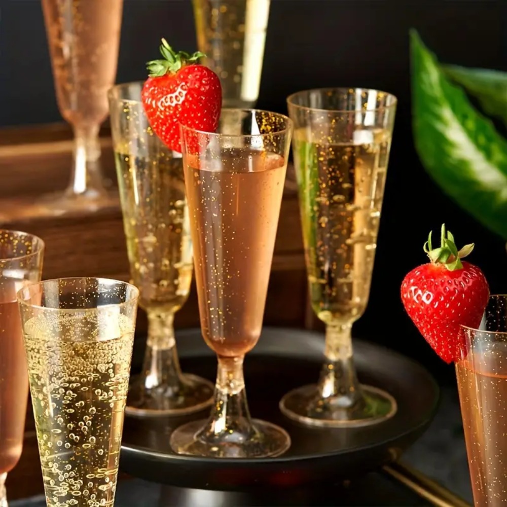 10pcs Clear Plastic Champagne  - Champagne Flute Pair recension och pris