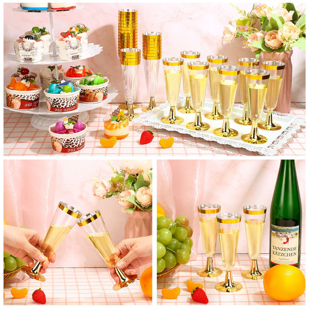 50pcs 5OZ Disposable Wine Cup  - Champagne Flute Pair recension och pris