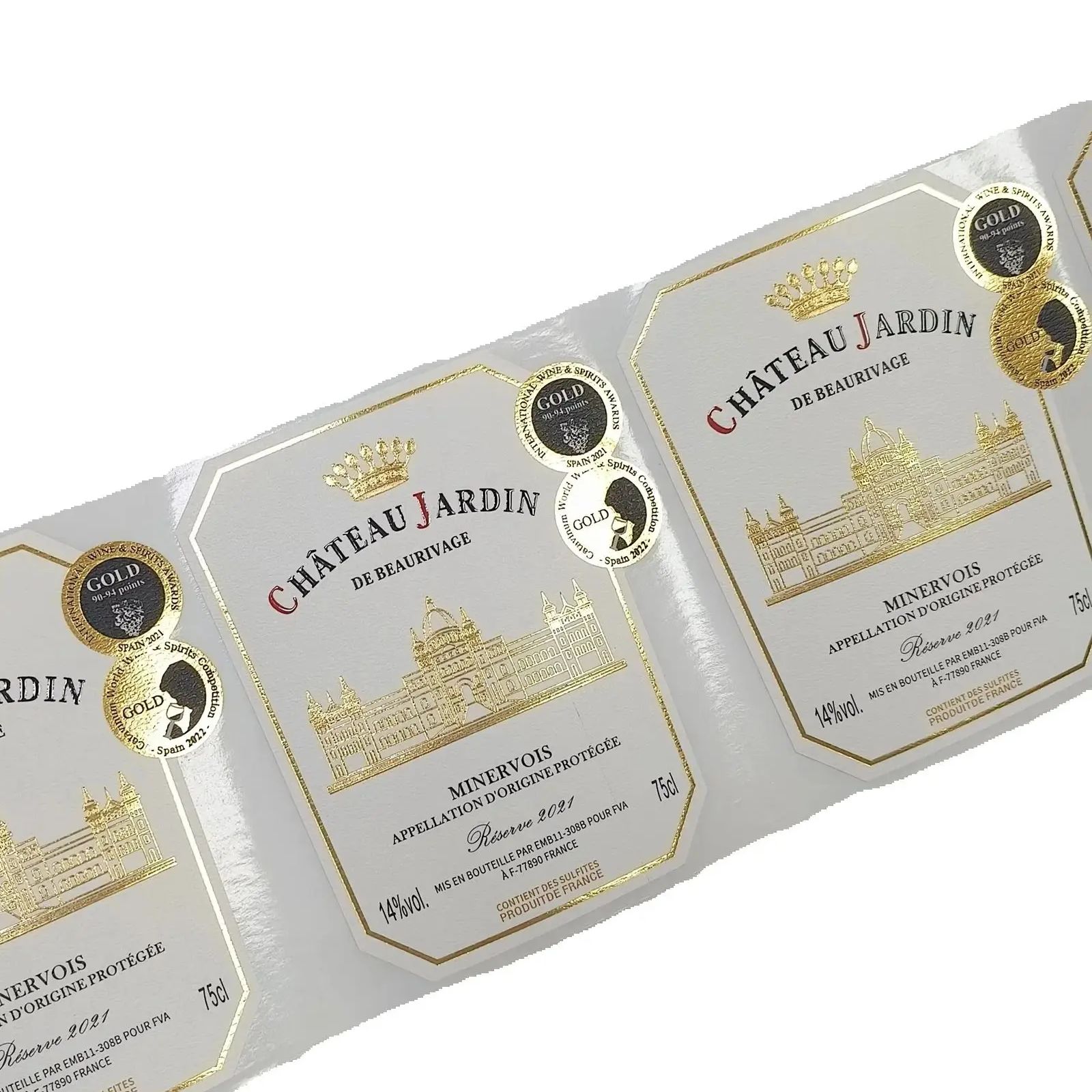 Custom Logo Sticker Gold Foil  - Wine Beer Red recension och pris