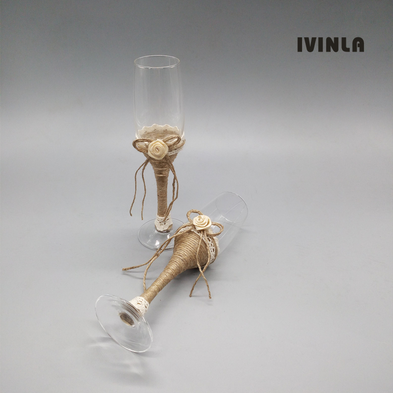 Hot selling 1 pair Rustic Wedd - Champagne Flute Pair recension och pris