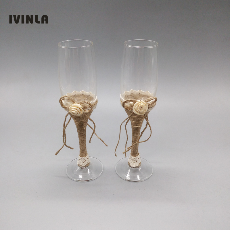 Hot selling 1 pair Rustic Wedd - Champagne Flute Pair recension och pris