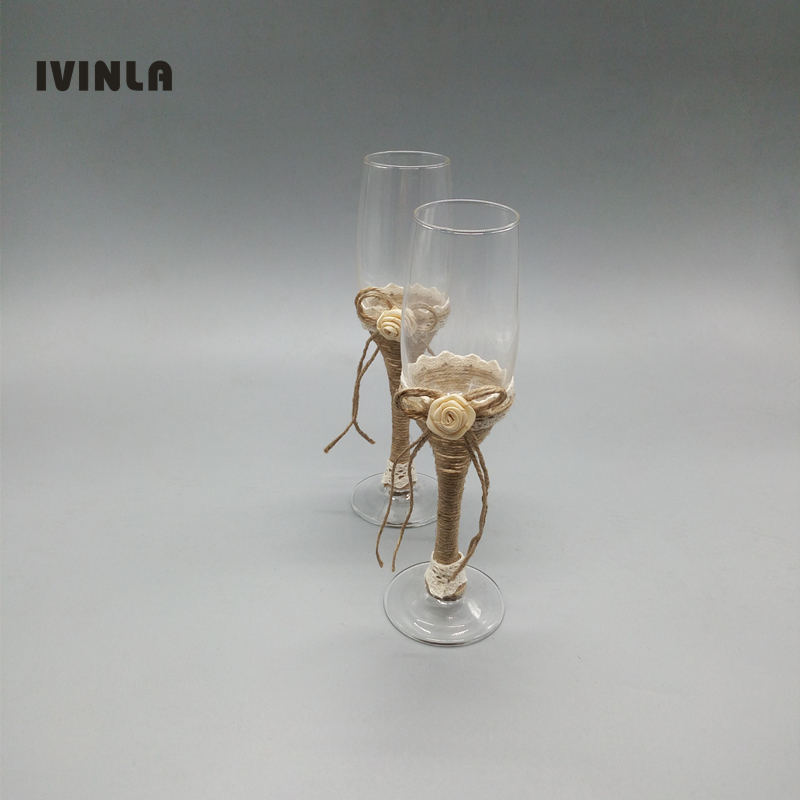 Hot selling 1 pair Rustic Wedd - Champagne Flute Pair recension och pris